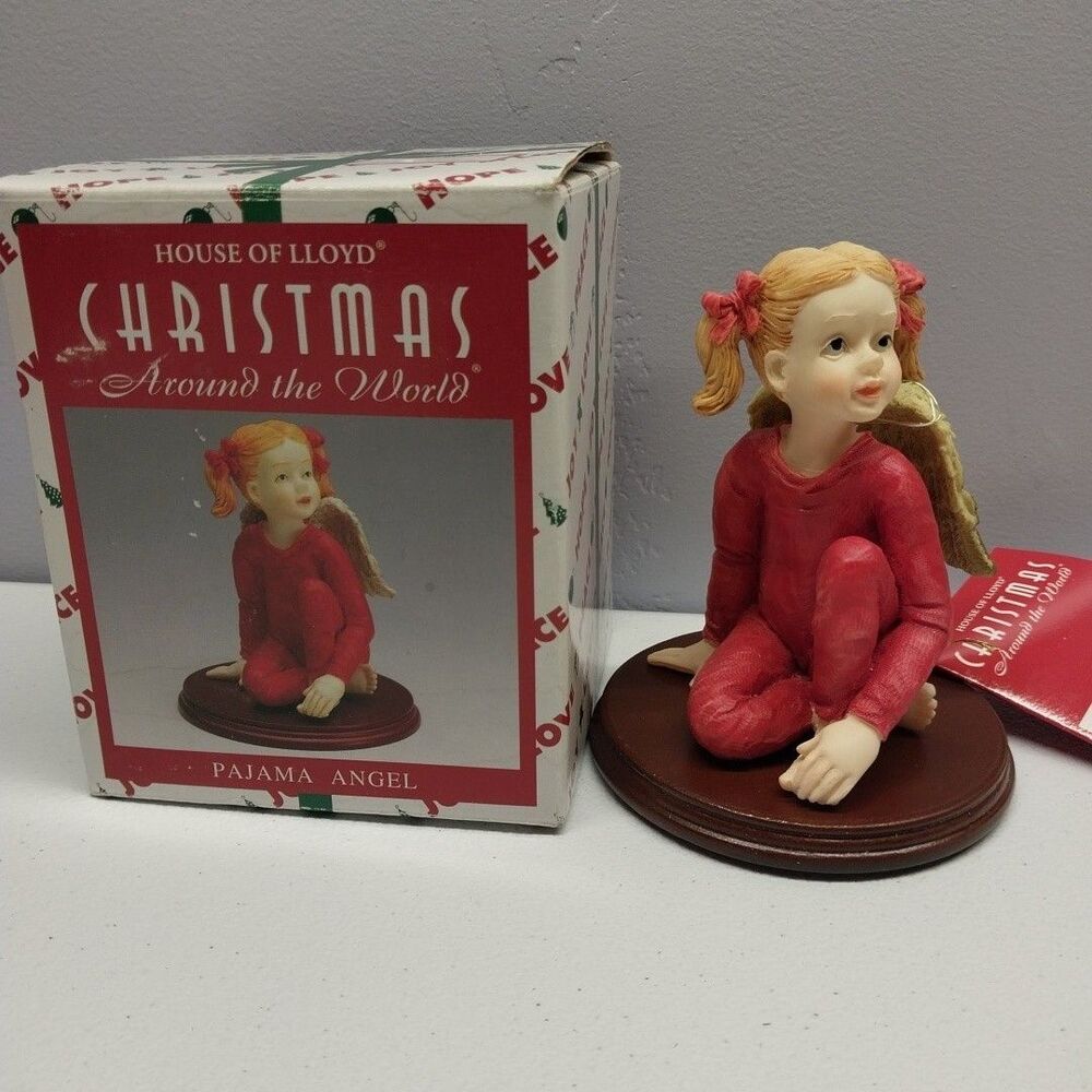 House of Lloyd Pajama Angel Figurine Sara 1996 Christmas Around The World NOS